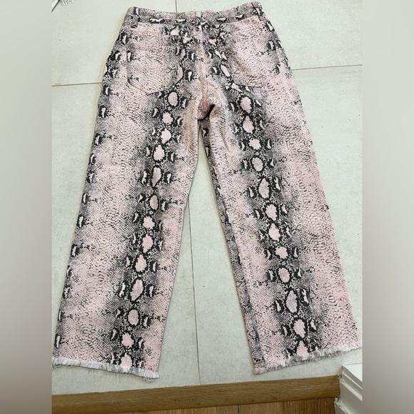 Pink Python Distressed Jeans - Picture 3 of 6